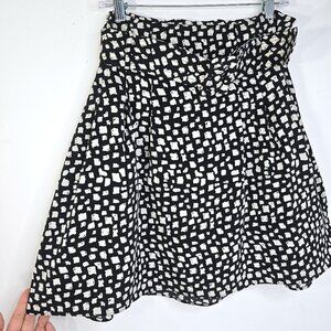 The Limited Black White Polkadot Belted Circle Above the Knee Skirt
